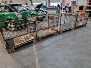4x Vintage Steel Storage Gitter Boxes