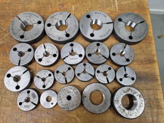 20x Assorted Thread Ring Gauges