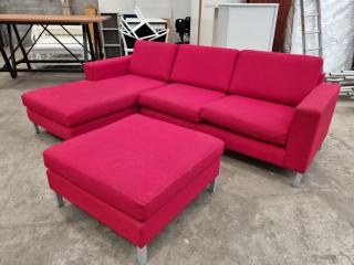 Chaise 3-Seater Sofa w/ Ottoman 