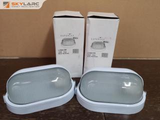2x Superlux Metal Oval Bulkhead Outdoor Retro Style Lights