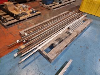 Large Assortment of Steel Rods and Rollers