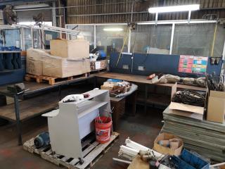 Large L-Shaped Corner Steel Workbench