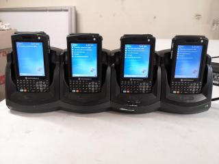 4x Motorola MC50 Mobile Handheld Computers w/ Charging Cradle