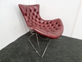 Sessel Style Curved Lounge Chair - Leather