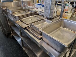 Assorted Commercial Kitchen Stainless Food Prep Trays