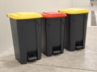 3 Large Pedal Bins 