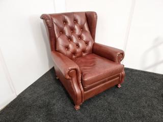 English Style Wingback Chair  - Leather