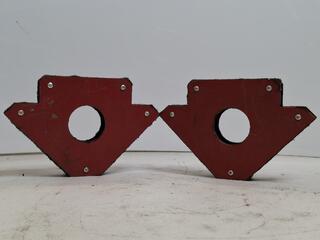 Pair of red steel magnetic welding holders