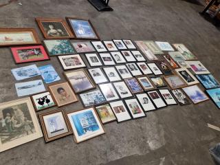 58x Assorted Framed Prints, Photographs, & More