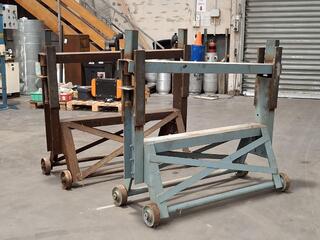 2 Heavy Duty Steel adjustable stands on wheels