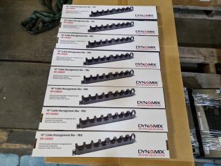 8x Dynamix 19" Cable Management Bars 1RU, New