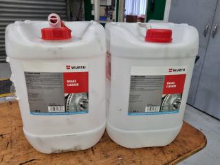 Wurth Brake Cleaner, 2x 20L Jugs, one partial