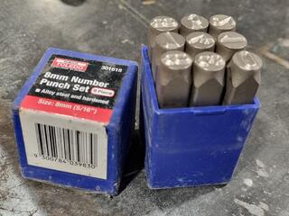 Famous Toledo 9-Piece 8mm Number Punch Set