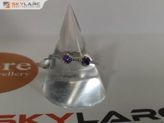 Double Round Brilliant Stack Ring | Amethyst Purple | MJJ for ORE