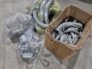 Assorted Galvanized Conduit Elbows, Connectors