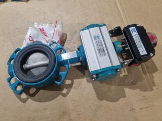 V-Tork Double Acting Pneumatic Actuator w/ Butterfly Valve, New