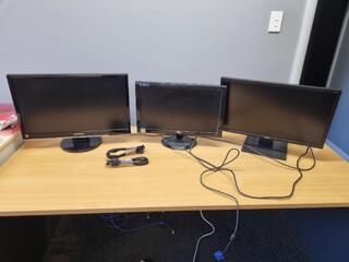 3x Assorted LCD / LED Monitors