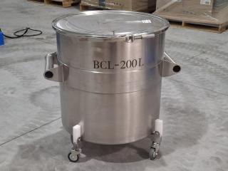 200 Litre Stainless Steel Mobile Tank
