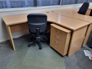 Office Corner Desk w/ Mobile Drawers, Chair