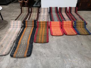 12x Asian Floor Chair Cushions, Assorted Lengths